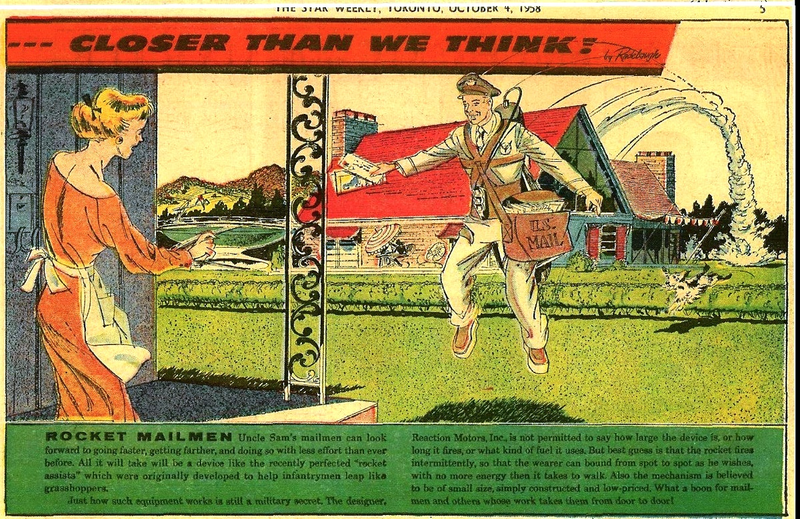 Illustration for article titled Jetpack Mailmen (1958)